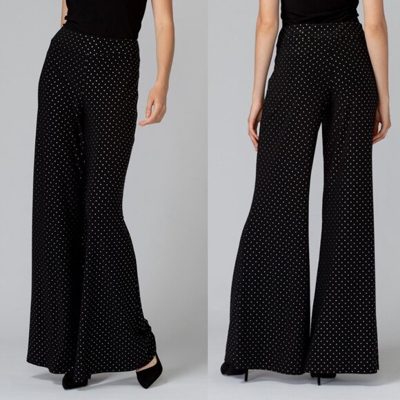 Nine West Pants - Nine West  Wide Leg Pull On Elastic Waist Pants  Black and Gold PLUS 3X  NEW
